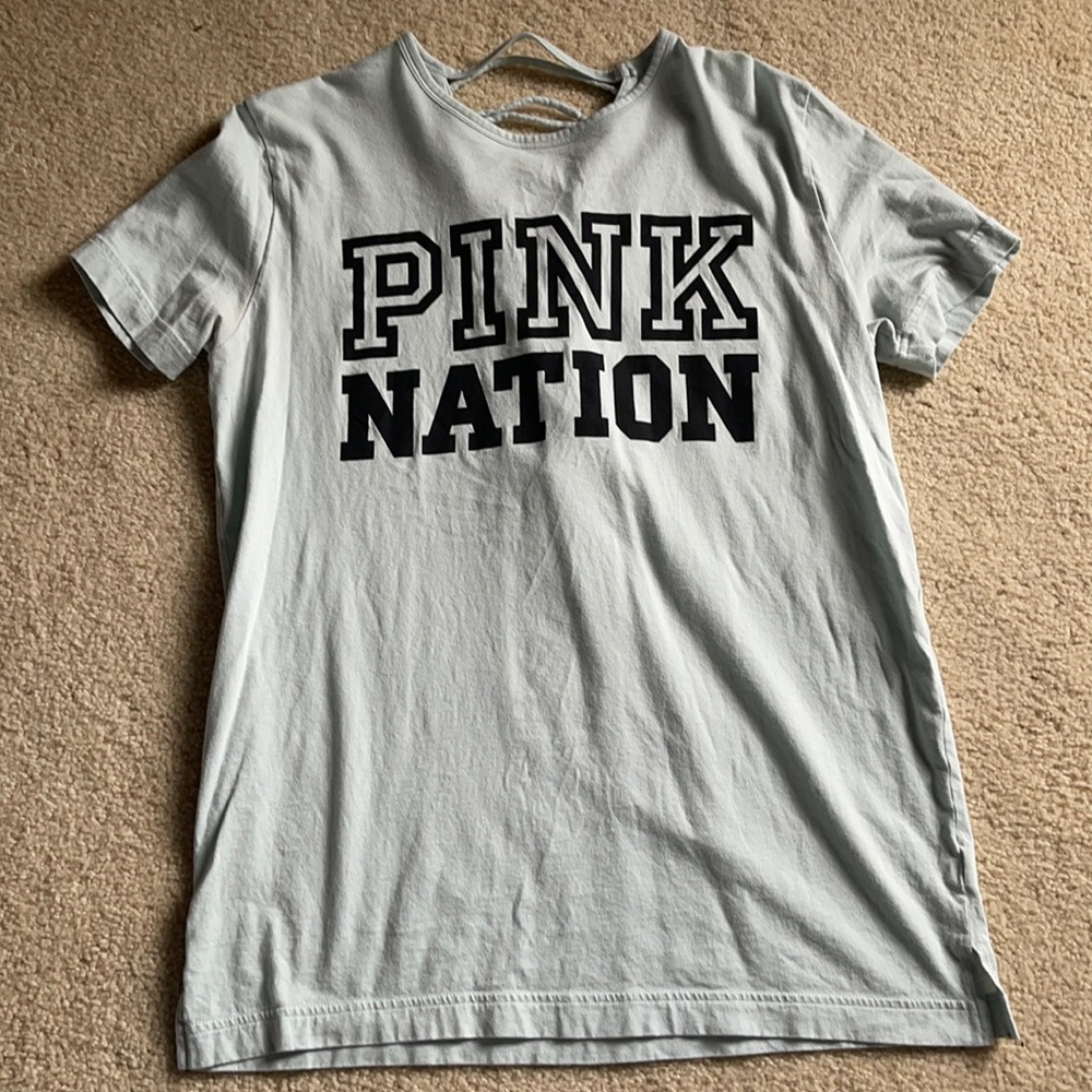 VS Pink Lace Back Shirt